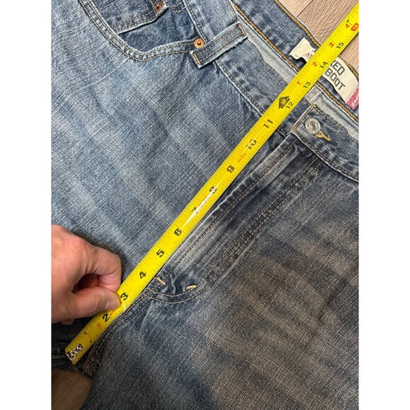 Levis 557 VTG Y2K Relaxed Boot Cut Jeans W40 L32* Raw Hem Cowboy Western Cut Blu - Picture 5 of 13